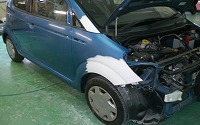 下地作業が終わりました。 これからマスキングをしていきます。